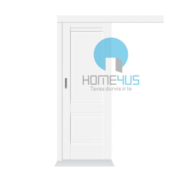 Bīdāmās Durvis ar PVC pārklājumu Perla Due White 1X
