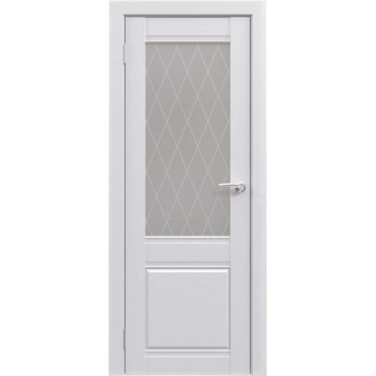 Межкомнатная дверь Perla DUE White, glass